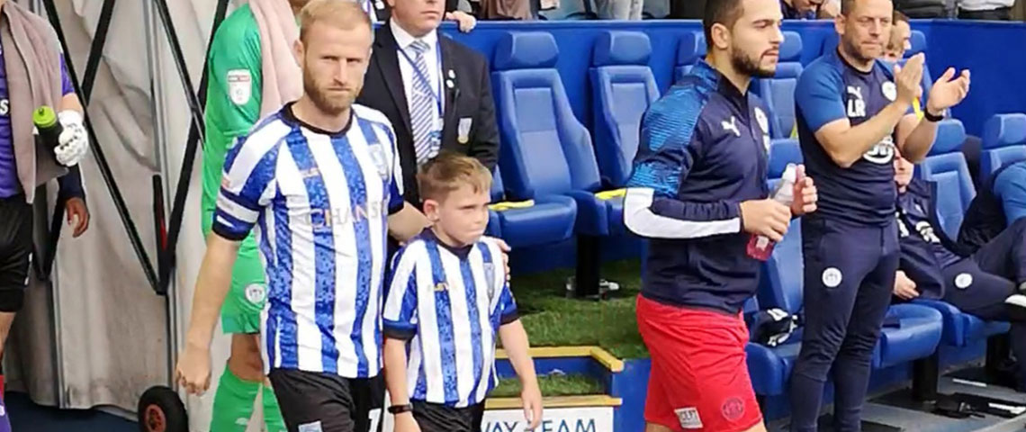 Freddie as a VIP mascot at a Sheffield Wednesday football match