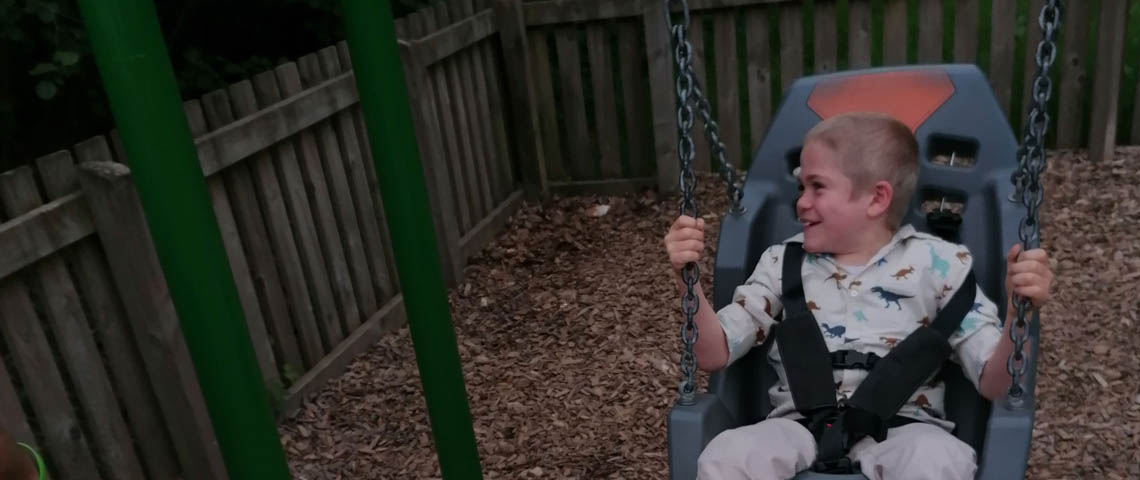 Harley on a swing at Center Parcs in 2022
