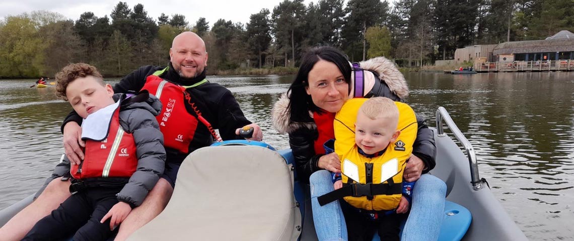 Isaac and his family at Center Parcs