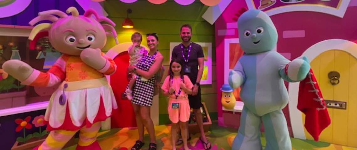 Nori and her family at CBeebies Land
