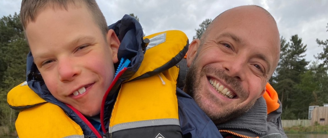 William and his dad at Center Parcs