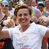 Lauren Ainger running the London Marathon