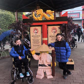 tanley and his family at Legoland